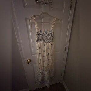 American Eagle Outfitters Blue and Cream Maxi Dress